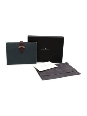 Globetrotter Blue & Burgundy Strap Leather Passport Sleeve