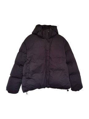 7 For All Mankind Black Thermalpuff Hooded Jacket