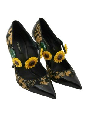 Dolce & Gabbana Boucle Sunflowers Mary-Janes