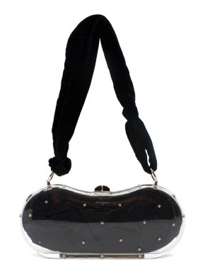 Yves Saint Laurent Hard Case Black Crystal Embellished Shoulder Bag