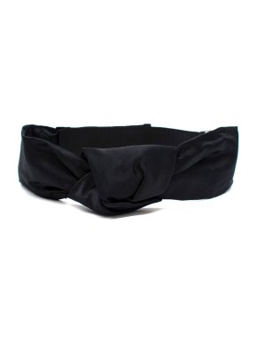 Prada Black Silk Twist Waist Belt