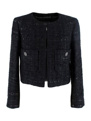 Chanel Black Tweed Cropped Jacket