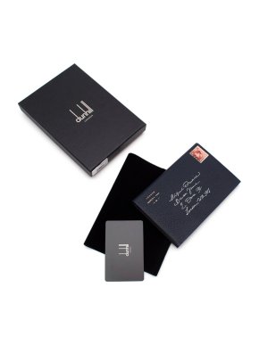 Dunhill Navy Envelope Embossed Boston Leather A6 Notebook