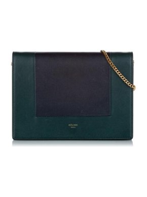 Celine Frame Leather Clutch On Chain