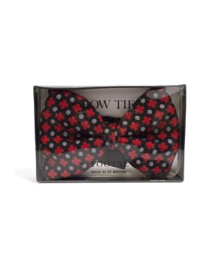 Vintage Tootal Black Patterned Bow Tie