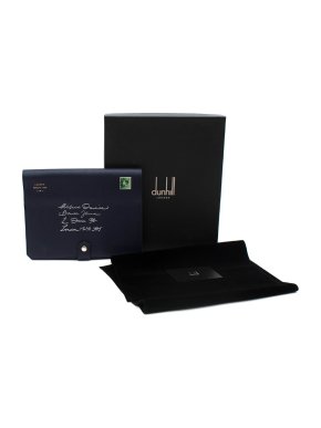 Dunhill Navy Envelope Embossed Boston Leather A5 Notebook Cover