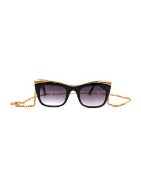 Elizabeth & James Valenti Black & Gold Cat Eye Sunglasses