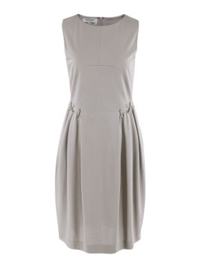 Yves Saint Laurent Vintage Grey Cotton Jersey Laced Dress