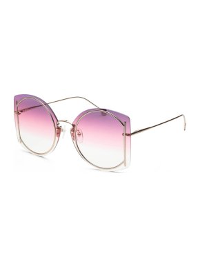 Salvatore Ferragamo Violet/Rose Gold Oversize Sunglasses