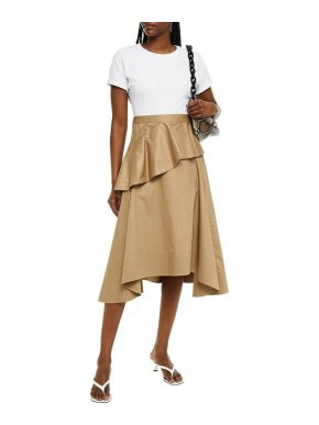 3.1 Philip Lim Bi-Colour Tiered Cotton-Jersey Midi Dress