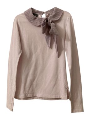 Fendi Pink Cotton Blend Bow Applique Top