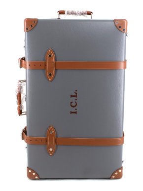 Globetrotter Globe-Trotter Grey & Brown Leather Medium 2 Wheel Check-In Suitcase