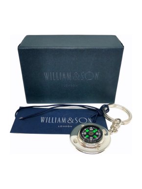 William & Son Sterling Silver Compass Key Chain