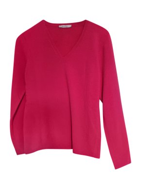 Max Mara Pink V Neck Wool Blend Jumper