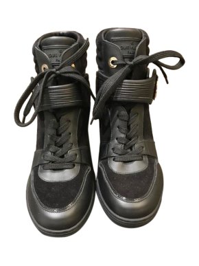 Louis Vuitton Black Leather & Suede High Tops