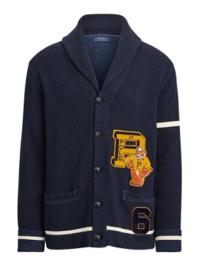 Polo Ralph Lauren Men's Blue Embroidered Shawl Collar Cardigan