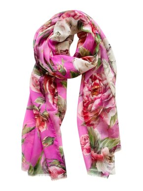 Dolce & Gabbana Pink Floral Silk Wrap Scarf