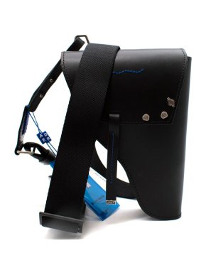 Ader Error Black Leather Structured Gun Bag