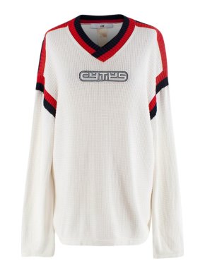 Eytys Tucker White Waffle-Knit Unisex Sweatshirt