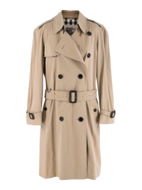 Burberry Beige Double-Breasted Belted Trench Coat
