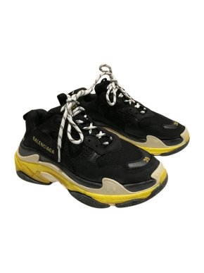 Balenciaga Black & Yellow Triple S Sneakers