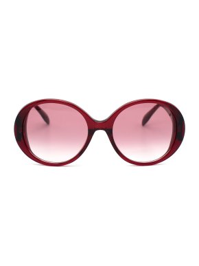 Alexander McQueen Red Seal Logo Round Sunglasses