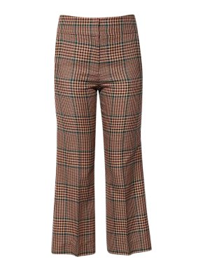 Veronica Beard Check Wool Crop Pants