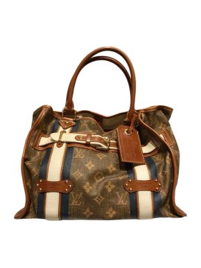 Louis Vuitton Leather Strap Monogram Tote Bag