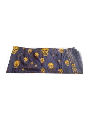 Alexander McQueen Blue Punk Skulls Large Scarf