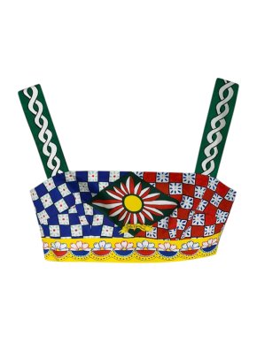 Dolce & Gabbana Caretto Print Crop Top