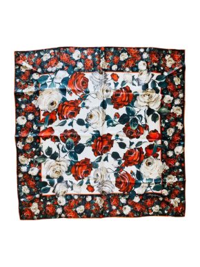 Dolce & Gabbana Rose Print Silk Scarf