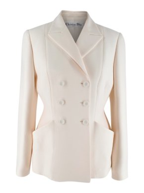 Christian Dior 30 Montaigne Ivory Double-Breasted Wool Bar Jacket