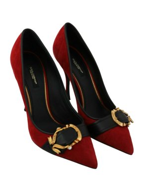 Dolce & Gabbana Red Suede Devotion Pumps