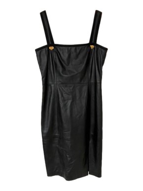 Ferragamo Black Lambskin Gancini Dress