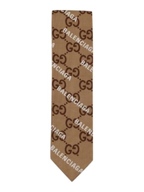 Gucci x Balenciaga Monogram Silk Twilly Scarf