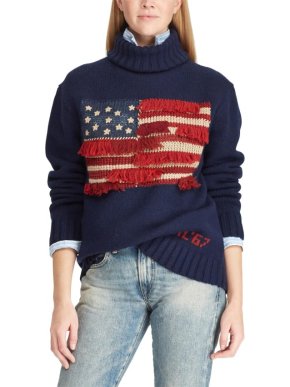 Polo Ralph Lauren Flag Intarsia Roll Neck Jumper