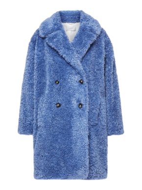 Marella Blue Teddy Double Breasted Coat