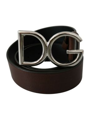 Dolce & Gabbana Brown Leather DG Belt
