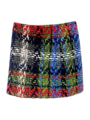 DSquared2 Check Wool Tweed Mini Skirt