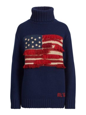 Polo Ralph Lauren Flag Intarsia Roll Neck Jumper