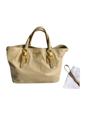 Prada Beige Calfskin Soft Tote Bag