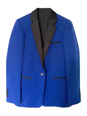Celine by Phoebe Philo Blue Wool Contrast Collar Tailored Jacket