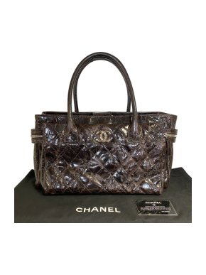 Chanel Distressed Patent Leather Paris/Moscow Portobello Tote