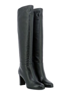 Jimmy Choo Madalie 80 Black Leather Boots