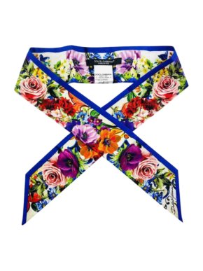 Dolce & Gabbana Rose Print Silk Twilly