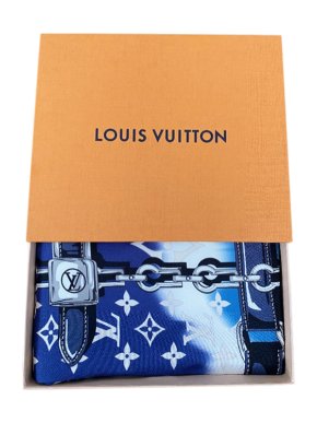 Louis Vuitton Blue Monogram Confidential Silk Blend Bandeau - Sold Out
