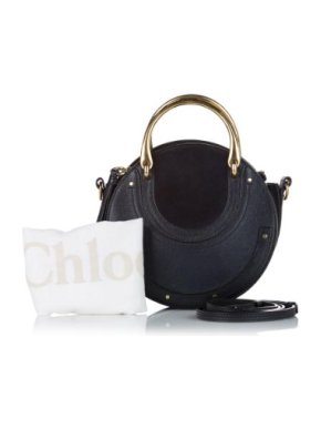 Chloe Black Leather & Suede Pixie Top handle Bag
