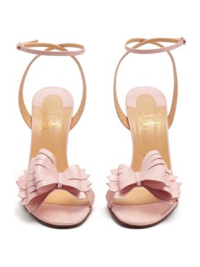 Christian Louboutin Miss Valois 115 baby pink atent-leather sandals