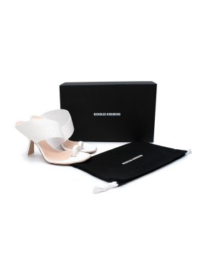 Nicholas Kirkwood Brasilia White Snake-Print Leather Heeled Sandals