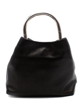 Prada Black Leather O-Ring Mini Top Handle Bag